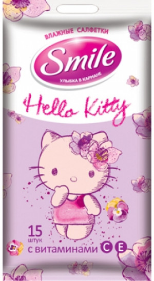 Салфетки влаж СМАЙЛ Hello Kitty N15