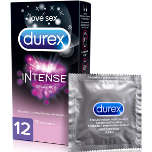 Презервативы Дюрекс Intense Orgasmic рельефные со стимулирующим гелем-смазкой N12