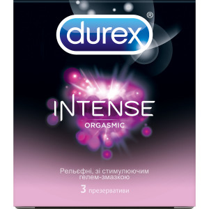 Презервативы Дюрекс Intense Orgasmic рельефные со стимулирующим гелем-смазкой N3