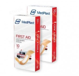 Пластырь Набор MedPlast First Aid хлопковые телесные 10шт