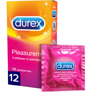 Презервативы Дюрекс Pleasuremax с ребрами и точками N12