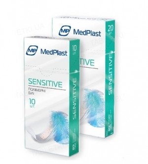 Пластырь Набор MedPlast Sensitive полимерный белый 10шт