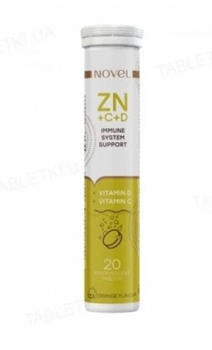 Витамины шип NOVEL Vitamin C+Zinc+D N20
