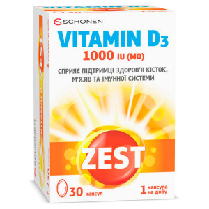 Зест Витамин D3 1000МО N30
