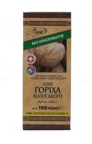 Масло Грецкого ореха для внутреннего применения 100мл Житомирбиопродукт